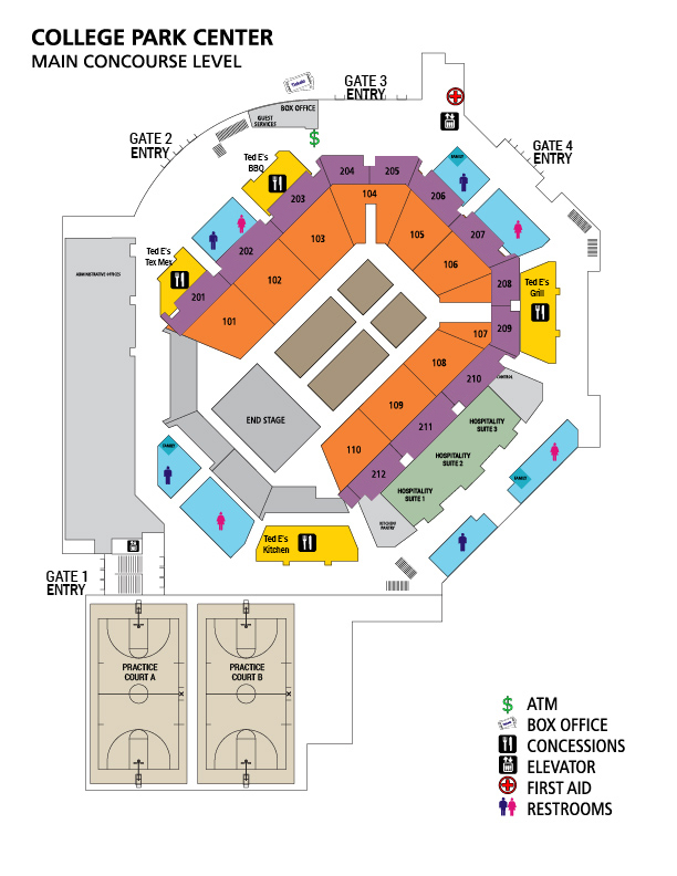 Concourse map with concession stand locations